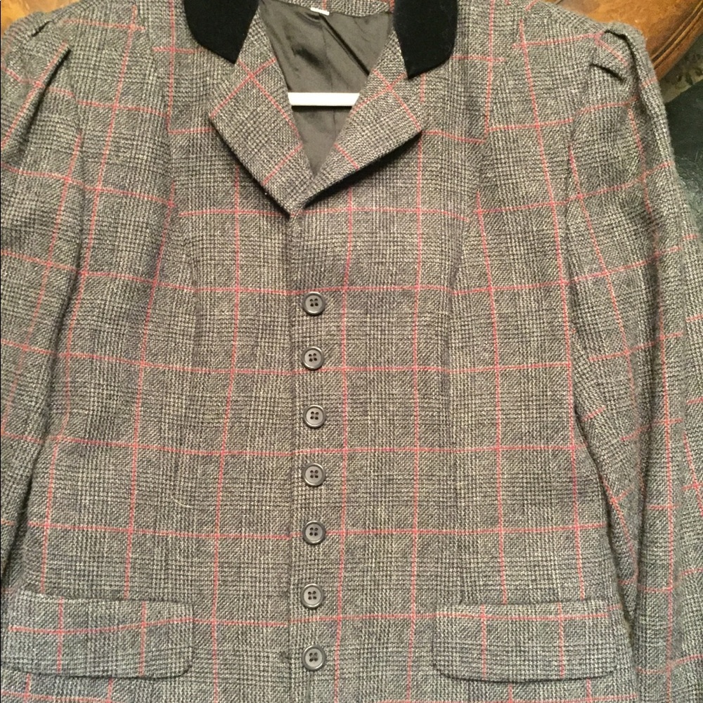 Blazer jacket black David Benjamin velvet collar